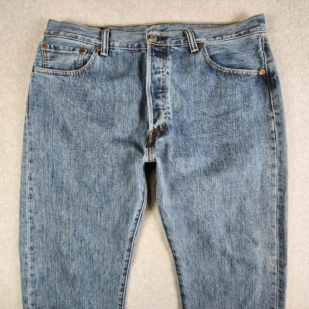 Levis 501 Jeans Mens 36x32 Blue Denim Pants Button Fly Straight‎ Workwear